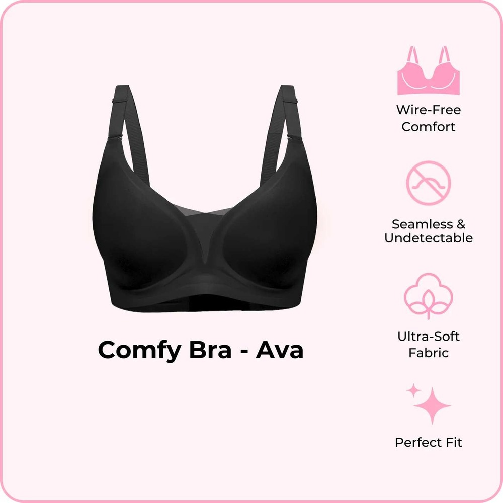 BOOMBA Ava Comfy Bra Onyx Black Small Seamless Wire-Free - Picture 6 of 6